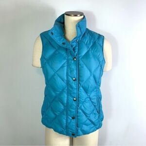 Lands' End Teal Blue-Green Puffer Down Filled Vest